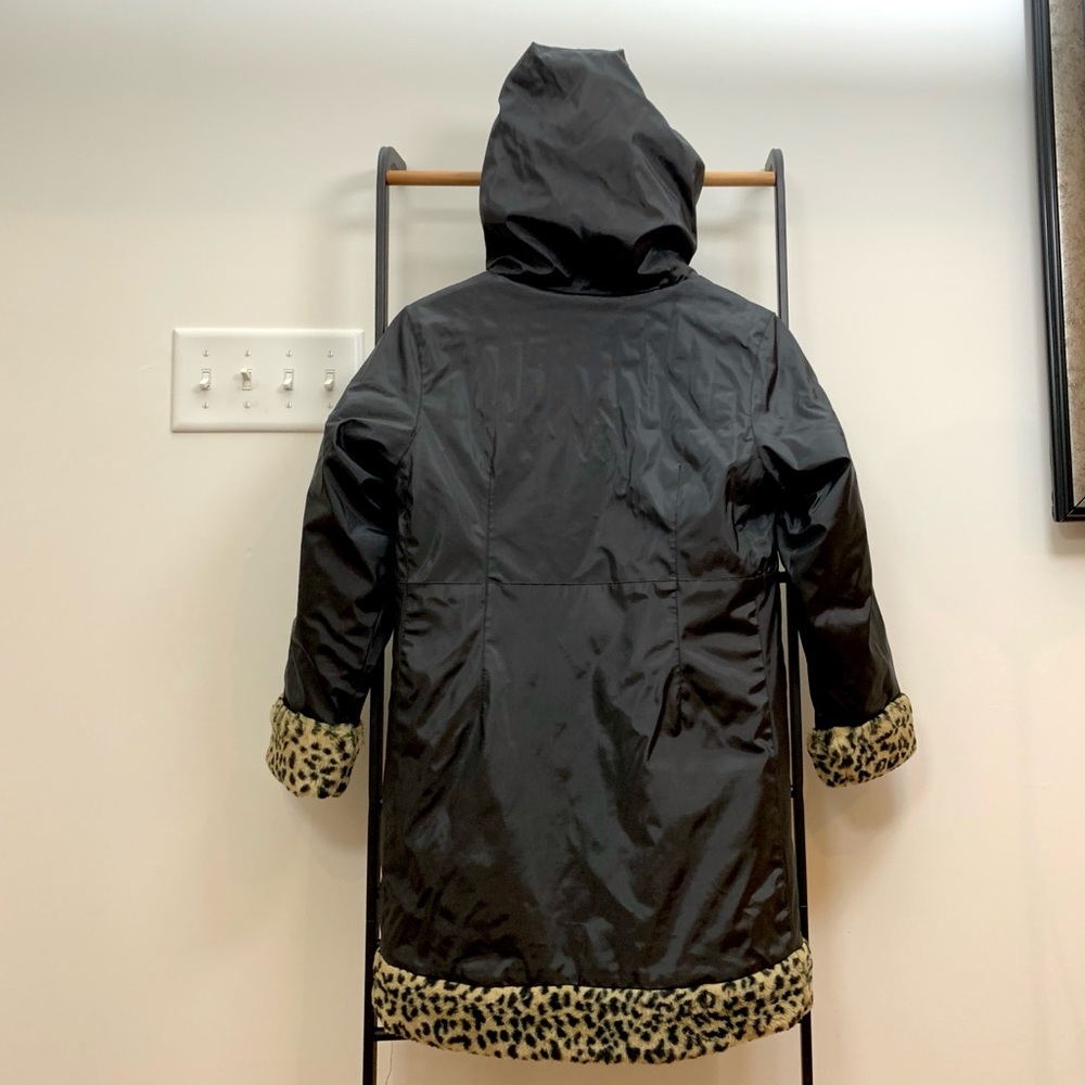 Faux Leopard Fur Trimmed Winter Coat - Girls - Picture 7 of 11